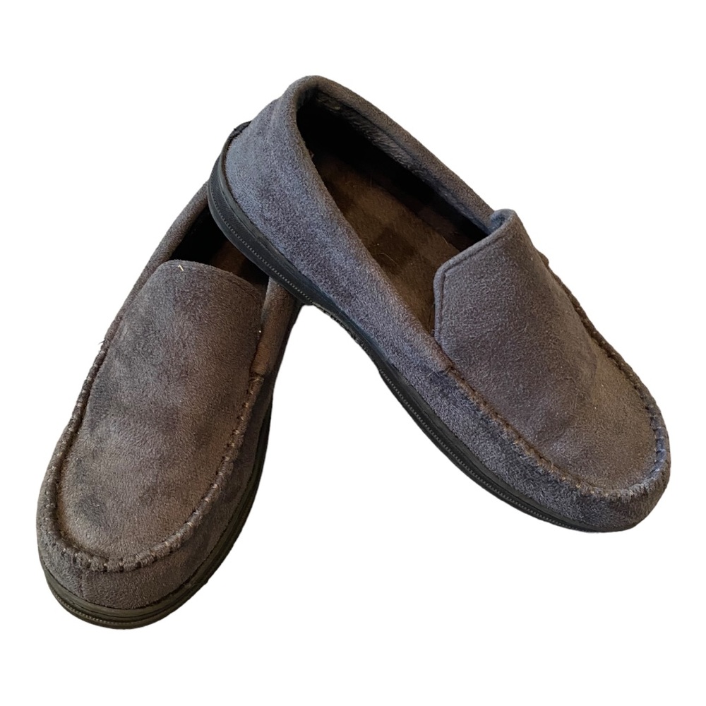 DL Men’s Microsuede Memory Foam Moccasin Slippers Small (6-7)